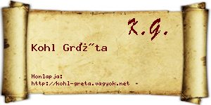 Kohl Gréta névjegykártya